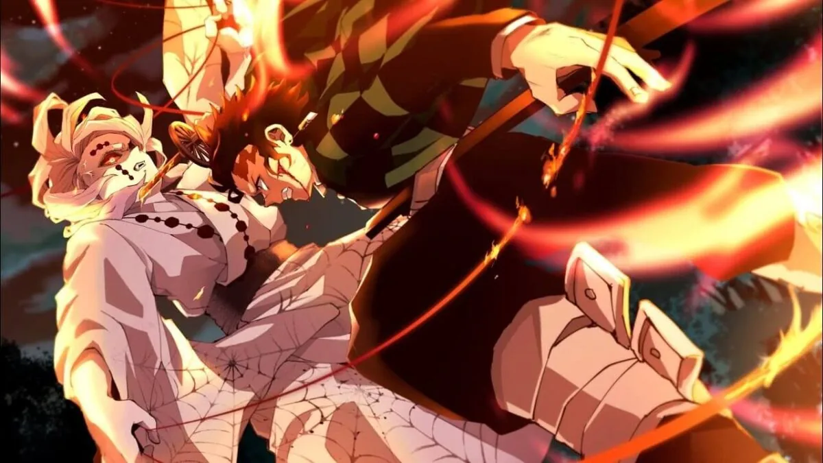 Момент из трейлера аниме Клинок, рассекающий демонов